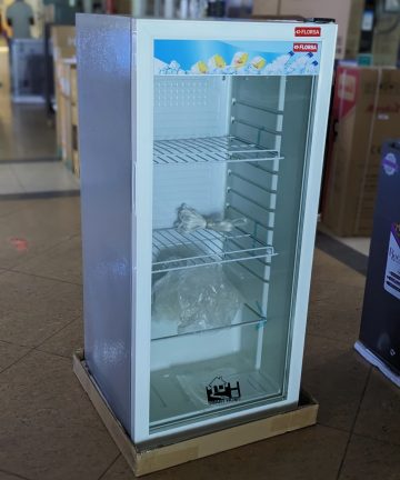 FLORSA Compact Single Glass Door Small Mini Fridge